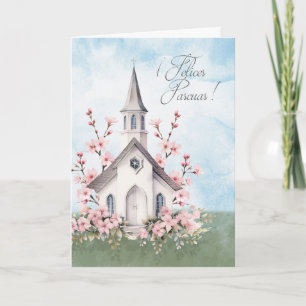 Spanisches Ostern Felices Pascuas Kirchenblüten Feiertagskarte