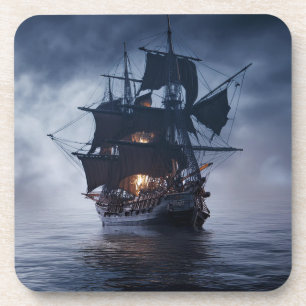 Spanisches Piratengalleon-Schiff Getränkeuntersetzer