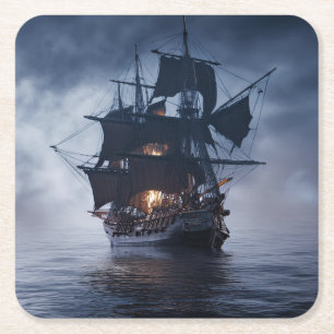 Spanisches Piratengalleon-Schiff Rechteckiger Pappuntersetzer
