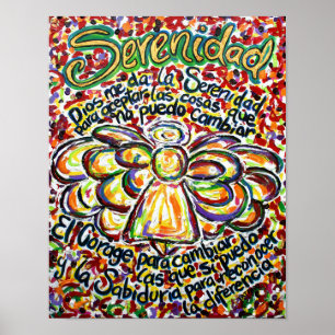 Spanisches Serenity Prayer Engel Kunst Druck Poste Poster