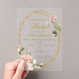 Spanisches Taufmädchen Acryleinladungen