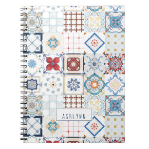 Spanisches Tile personalisiertes Journal Notizblock