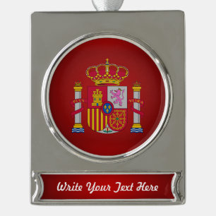 Spanisches Wappen Banner-Ornament Silber
