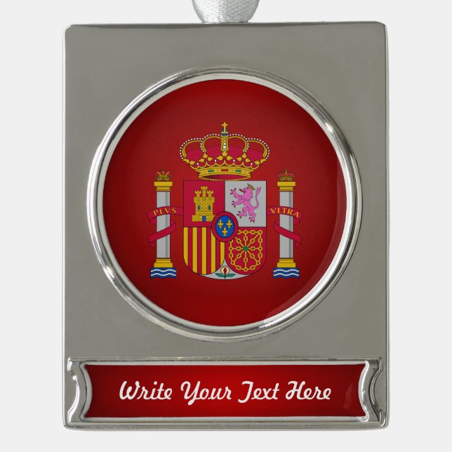 Spanisches Wappen Banner-Ornament Silber (Vorderseite)