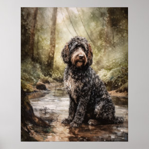 Spanisches Wasser Hund Art Print Poster