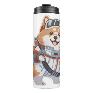 Spanisches Wasser und Wein Funny Hund 1 Thermosbecher
