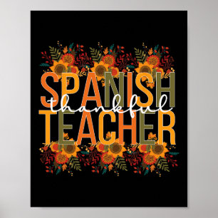 Spanischlehrer Erntedankfest Spanischunterricht Poster
