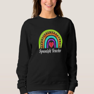 Spanischlehrer Herzen & Regenbogen Premium Sweatshirt