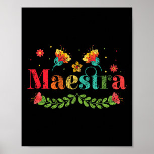 Spanischlehrerin Mehrsprachige Zweisprachige Tee-L Poster