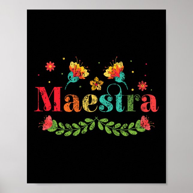 Spanischlehrerin Mehrsprachige Zweisprachige Tee-L Poster (Vorne)