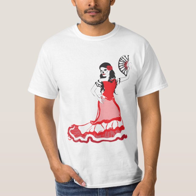 Spanischtänzer dia de Los Muertos T-Shirt (Vorderseite)