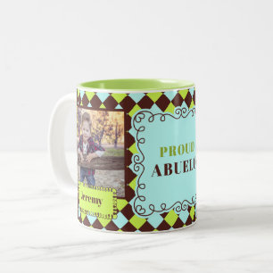 SPANISH Abuelo Proud Großvater Green 2 Foto Zweifarbige Tasse