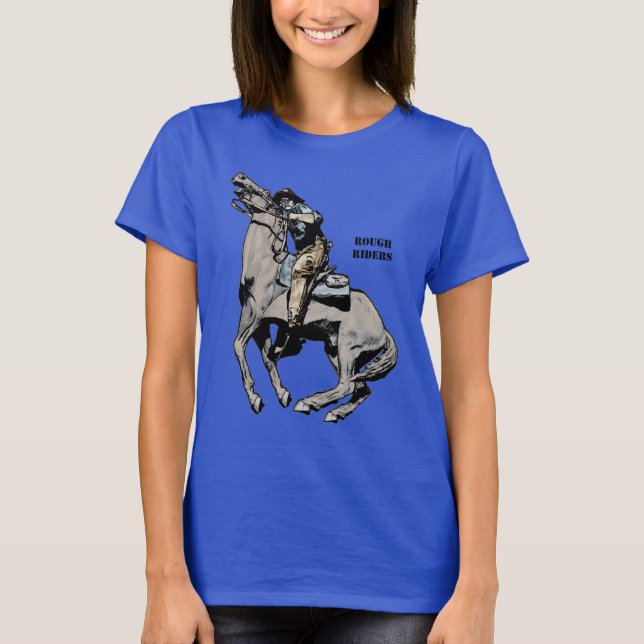 Spanish American War Rough Riders Soldier on Horse T-Shirt (Vorderseite)