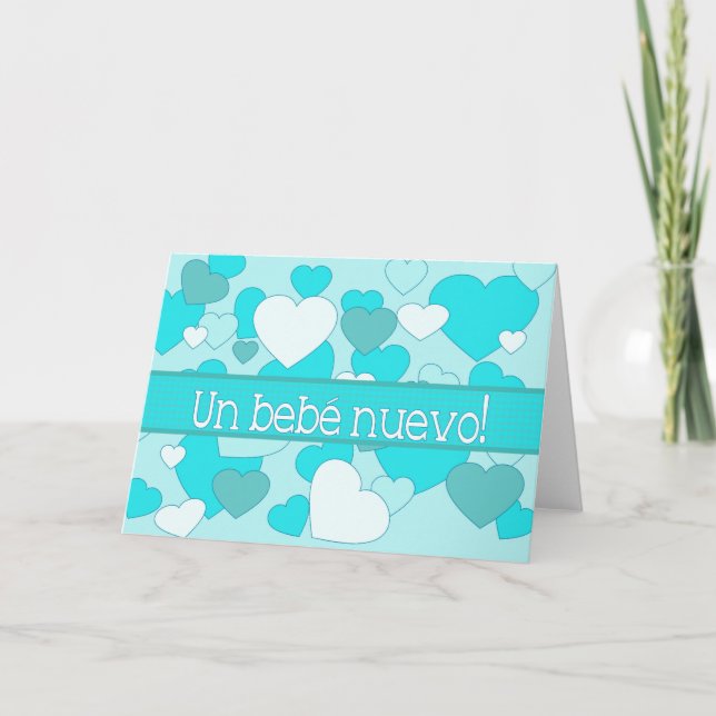 Spanish Baby Boy Gratulationen Karte (Vorderseite)