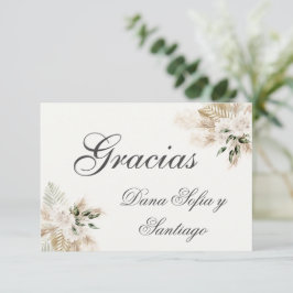 Spanish Boho Wedding Danke RSVP Karte