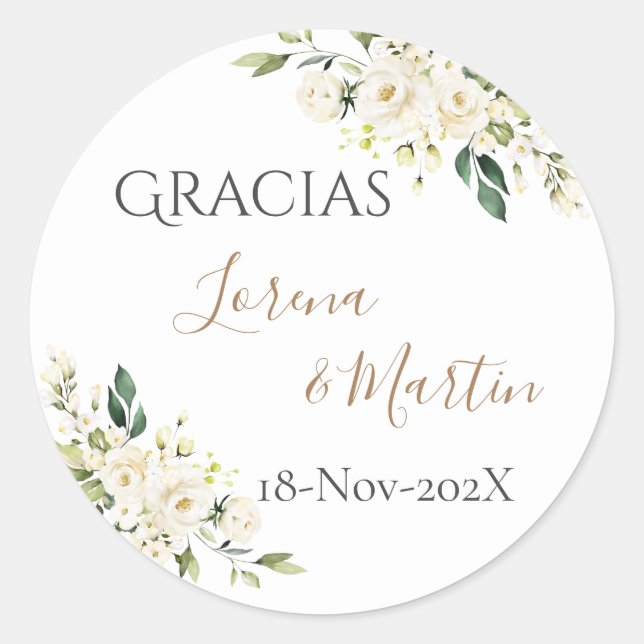 Spanish Boho Wedding round sticker  (Vorderseite)