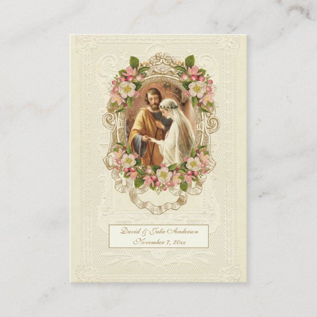 Spanish Catholic Wedding Prayer Holy Card Visitenkarte (Vorderseite)