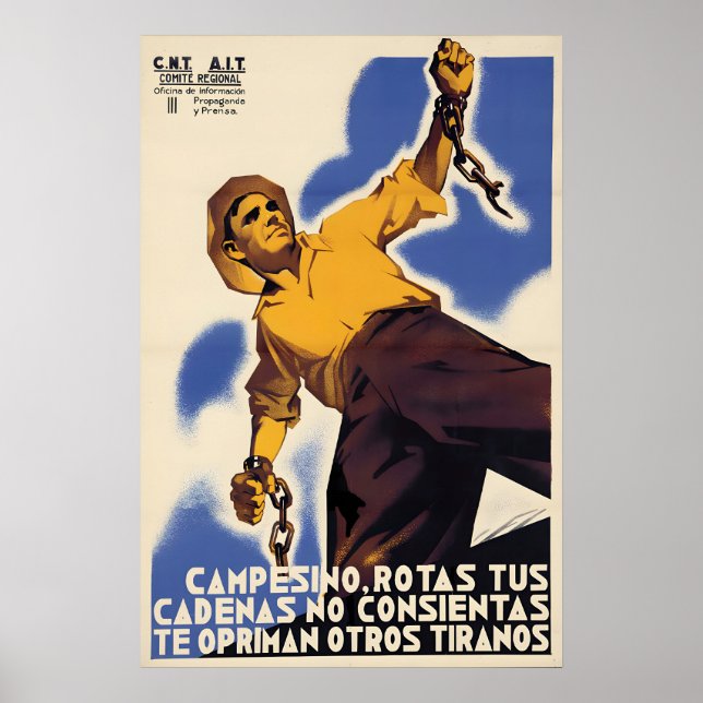 Spanish Civil War Poster Peasant, break your (Vorne)
