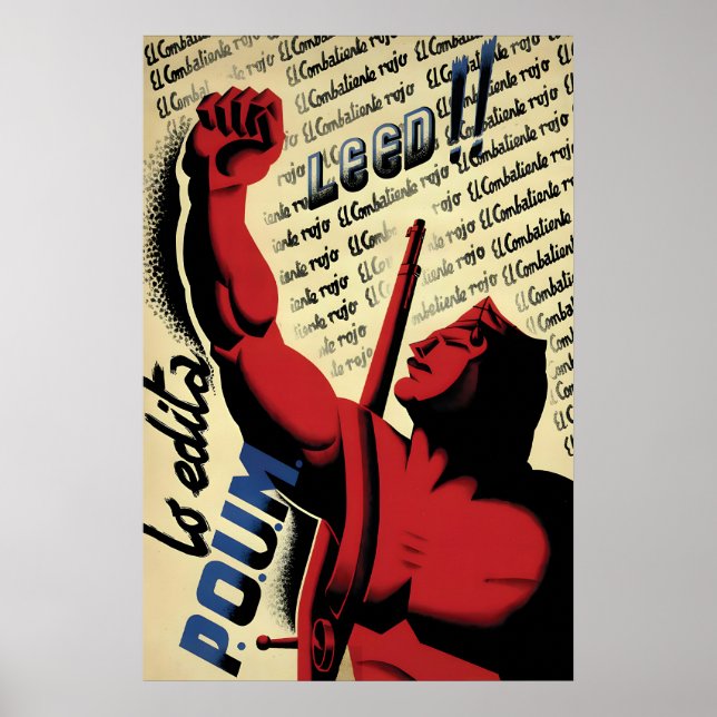 Spanish Civil War Poster POUM LEED (Vorne)