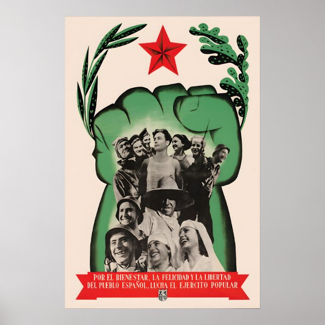 Spanish Civil War Poster  The popular front (Vorne)