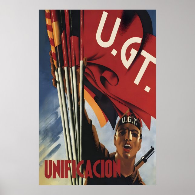 Spanish Civil War Poster UGT Unification of the (Vorne)