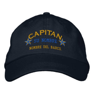 SPANISH El Capitan Nombre del barco y su nombre. Bestickte Kappe