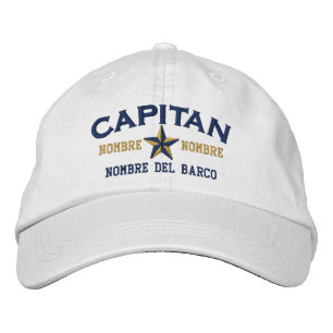 SPANISH El Capitan Nombre del barco y su nombre. Bestickte Kappe
