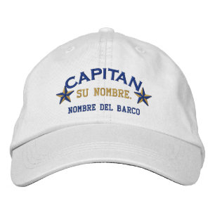 SPANISH El Capitan Nombre del barco y su nombre. Bestickte Kappe