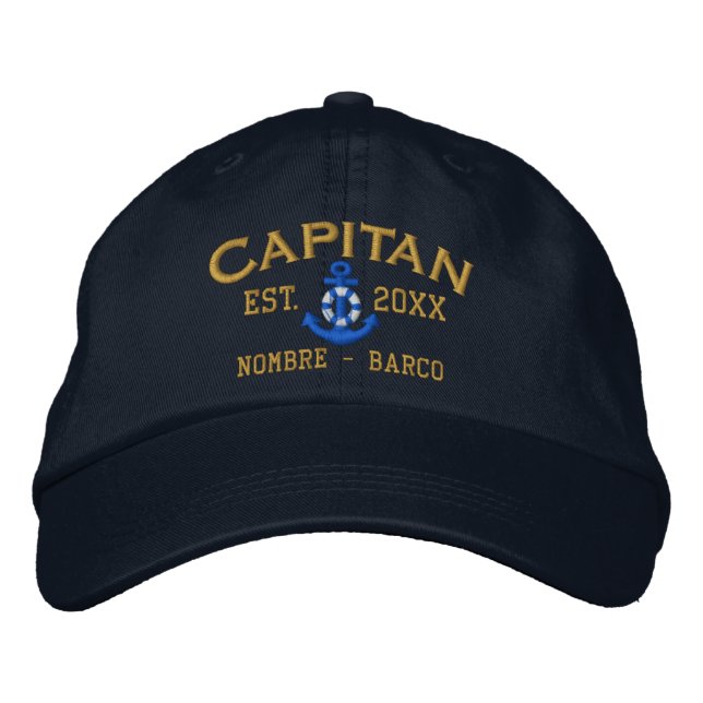 SPANISH El Capitan Style Easy to Personalize Bestickte Baseballkappe (Vorderseite)
