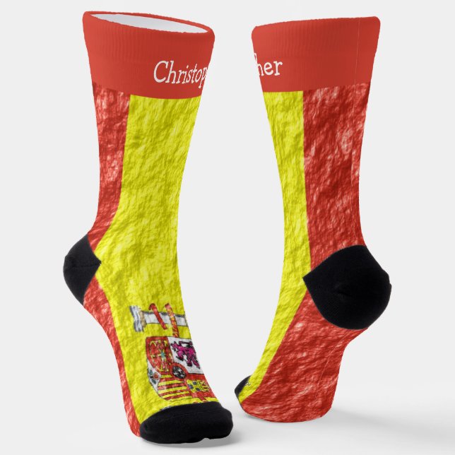 Spanish Flag Design Socken (Gewinkelt)