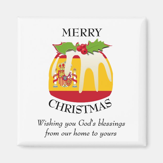 SPANISH FLAG Weihnachts Pudding Magnet (Vorne)