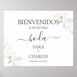 Spanish Greenery Wedding Willkommenszeichen Poster