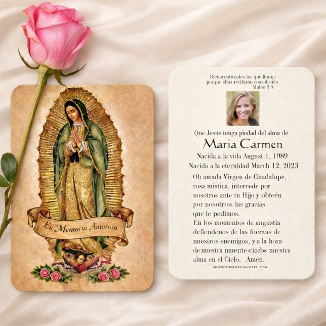 Spanish Guadalupe Mary Funeral Prayer  Holy Card Platzkarte (Von Creator hochgeladen)