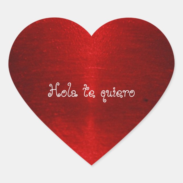 SPANISH hello i Liebe you Herz-Aufkleber (Vorderseite)