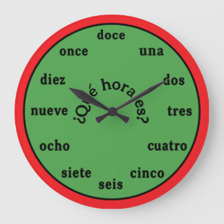 Spanish Language Wall Clock Große Wanduhr