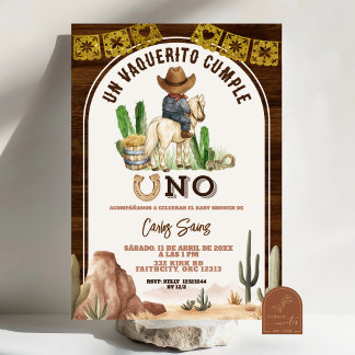 Spanish Mexican Wild West Cowboy turning one Einladung