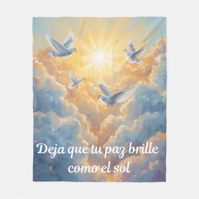 Spanish Peace Dove Fleece Blanket (Vorderseite)