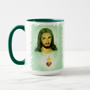 Spanish Sacred Heart Jesus Catholic Traditional Tasse