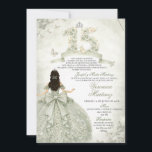 Spanish Sage Green & Silver Crown 15 Años Princess Einladung<br><div class="desc">EDITABLE Spanish Sage Green & Silver Crown 15 Años Girl Princess Mis Quince Invitation
Elegant Mexican Quinceañera Sage Floral Butterfly Sweet 16th Invitation</div>