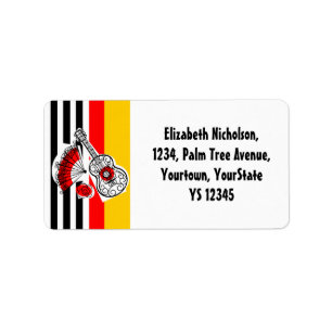 Spanish Souvenirs Classic Stripe Adressetikett