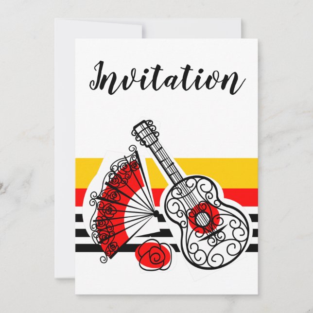 Spanish Souvenirs Classic Stripe Invitation / Einladung (Vorderseite)