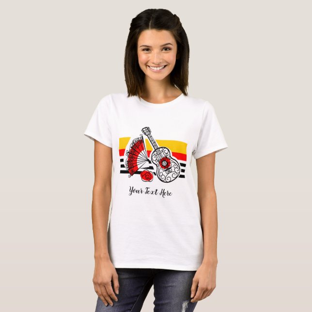 Spanish Souvenirs Classic Stripe Text T - Shirt (Vorne ganz)