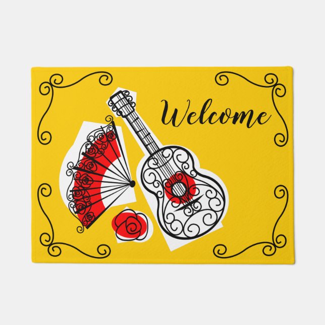 Spanish Souvenirs Corners Begrüßungstür Fußmatte (Vorderseite)