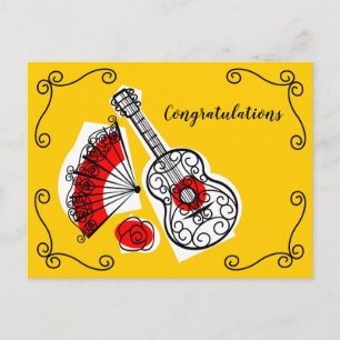 Spanish Souvenirs Corners Herzlichen Glückwunsch Postkarte