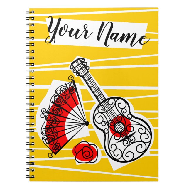 Spanish Souvenirs Name Notebook Notizblock (Vorderseite)