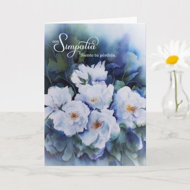 Spanish Sympathy Con Simpatia Blue Flowers Karte (Kleine Pflanze)