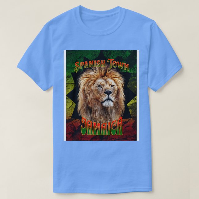 SPANISH TOWN Jamaica Rasta Lion Reggae T-Shirt (Design vorne)