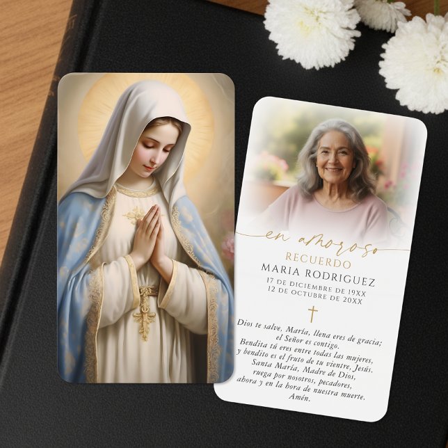 Spanish Virgin Mary Hail Mary Photo Prayer Cards (Von Creator hochgeladen)
