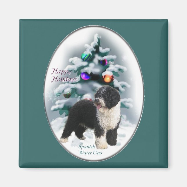 Spanish Water Dog Weihnachtsgeschenke Magnet (Vorne)