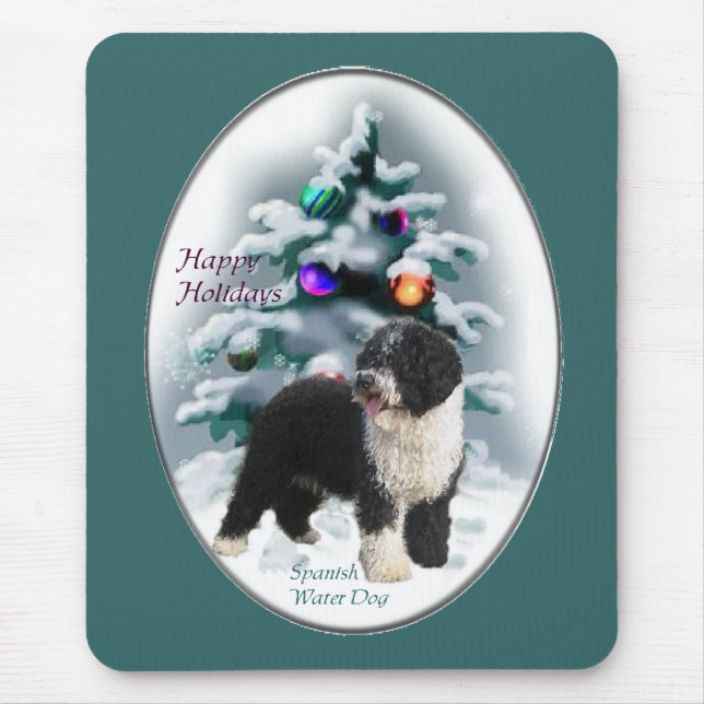 Spanish Water Dog Weihnachtsgeschenke Mousepad (Vorne)